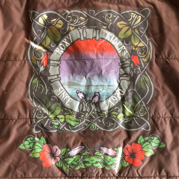 Roxy retro/vintage inspired button up jacket with corduroy & art nouveau graphic - Picture 10 of 15